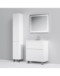 Комплект мебели белый глянец 80 см Gem M90FSX07522WG32 M90WCC0752WG M91AMOX0801WG Am.pm.