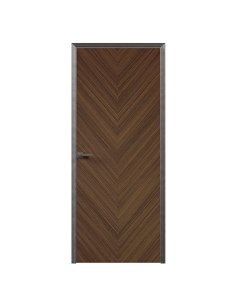 Дверь межкомнатная глухая с замком в комплекте Invisible 80x230 мм ПВХ цвет орех елочка Без бренда