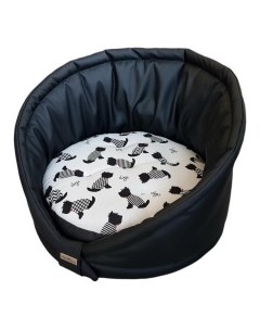 Лежак для животных Tortellino черный принт собачки 50х46х10см Италия Anteprima