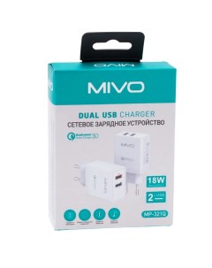 Сетевое зарядное устройство MP 321Q 2xUSB 2 4 А белый Mivo