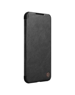 Кожаный чехол книжка Nillkin Leather Qin Pro для Galaxy S22 черный Samsung