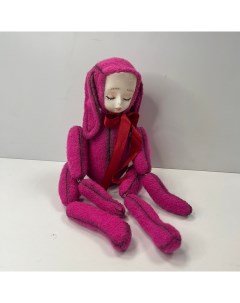 Мягкая игрушка Кукла розовая ручная работа 25 см Nobrand