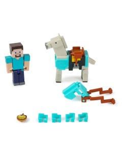Набор фигурок Стив и Лошадь в броне Minecraft