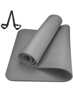 Коврик для йоги и фитнеса Универсальный серый 183 см 10 мм Nbk