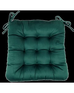 Подушка для стула Бархат 40x36x6 см цвет изумруд Linen way