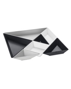 Менажница tangram ready черно бело серая Koziol