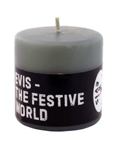 Свеча столбик Цилиндр малая серая 10 см Evis