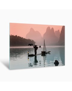 Картина Китайский рыбак AG 40 39 40х50 см на стекле Postermarket