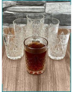Стаканы для чая воды и сока с узором на 6 персон Kai da glass