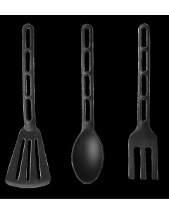 Набор кухонных принадлежностей 3 предмета пластик цвет черный Delinia