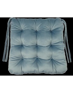 Подушка для стула Бархат 40x36 см цвет серо голубой Nobrand