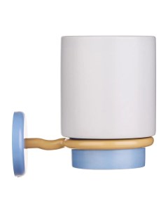 Стакан для зубных щеток Antrim настенный керамика цвет бело голубой Moroshka