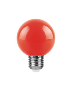 Светодиодная лампа шар 3 Вт E27 красная матовая Feron