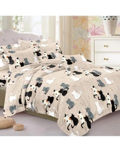 Комплект постельного белья Где мой кот двуспальный Домашняя мода