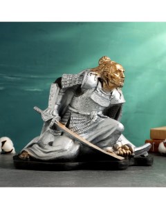 Фигура Самурай серебро 32х20х25см Хорошие сувениры