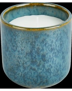 Свеча в керамическом подсвечнике Цитрон коричнево синяя 9 3 см Atmosphera