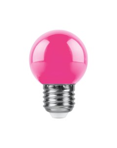 Светодиодная лампа 1 Вт E27 розовая матовая Feron