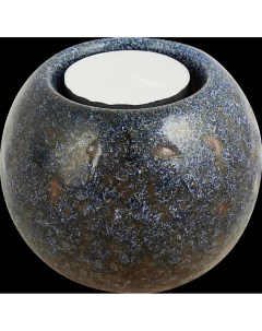 Свеча в керамическом подсвечнике Цитрон коричнево синяя 8 см Atmosphera