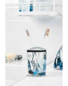 Стакан для зубных щеток Василек пластик цвет прозрачный Vidage