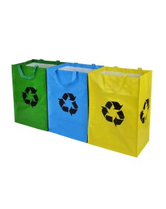 Набор мягких контейнеров для сбора мусора 50 л пластик цвет серый 3 шт Delinia