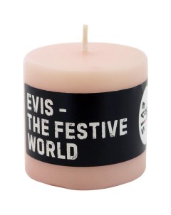Свеча столбик Цилиндр розовая 7 см Evis