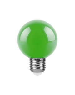 Светодиодная лампа шар 3 Вт E27 зеленая матовая Feron