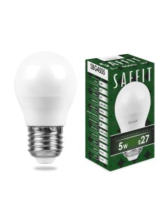 Лампа светодиодная SAFFIT SBG4505 Шарик E27 5W 4000K Комплект из 20 шт Feron saffit
