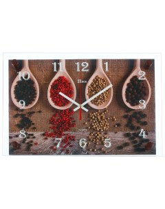 Часы настенные серия Кухня Специи плавный ход 25 х 35 см Рубин