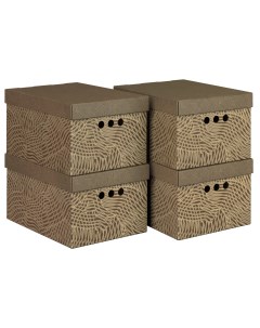 Коробки картонные для хранения вещей с крышкой 4 шт Valiant