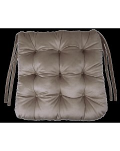 Подушка для стула Бархат 40x36x6 см цвет бежевый Linen way