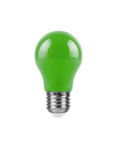Светодиодная лампа груша 3 Вт E27 зеленая матовая Feron