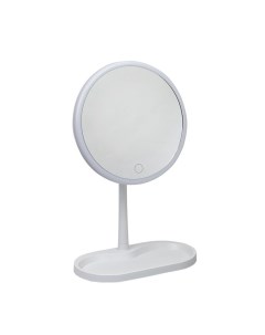 Зеркало косметическое с LED подстветкой батарейки USB белое Nail art