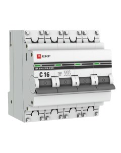 Автоматический выключатель mcb4763 4 16C pro ВА 47 63 4P 4 5kA 16 А в упаковке 2 шт Ekf