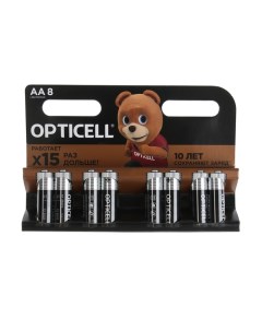 Батарейка алкалиновая AA LR6 8BL 10361588 8шт упак Opticell