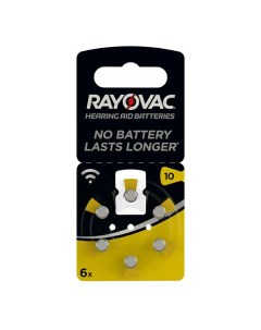 Батарейки тип P 10 для слуховых аппаратов 6 шт Rayovac