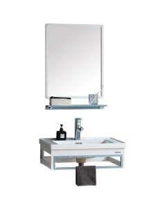 LAURA 605 BU Мебель для ванны тумба раковина зеркало цвет голубой 10000003946 River