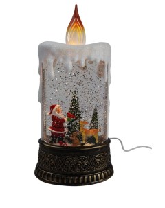 Новогодний фонарь WDL 23016 Дед Мороз с оленем и зайцем у ёлки USB 24 5х12 5см 16459 Led