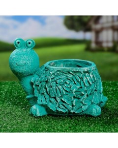 Цветочное кашпо Черепаха каменная зеленый 1 шт Хорошие сувениры