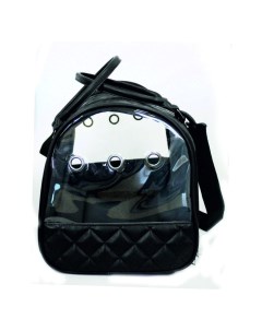 Рюкзак переноска для животных черная искусственная кожа 28х47х30 см N1