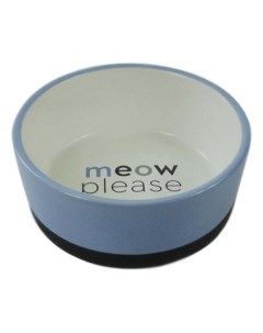 Миска для кошек Meow серо голубая 360 мл Foxie