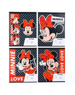 Тетрадь 18 листов линейка Minnie 4 вида МИКС Минни Маус Disney