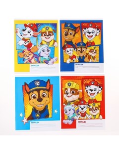 Тетрадь 12 листов клетка Щенячий патруль 4 вида МИКС Paw patrol