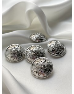 Пуговицы серебряные с гербом 25 мм 5 штук Bouton