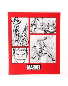 Тетрадь 48 листов в клетку картонная обложка Мстители Marvel