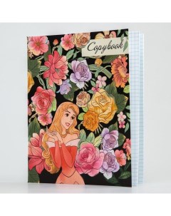 Тетрадь 48 листов в клетку картонная обложка Принцесса Disney