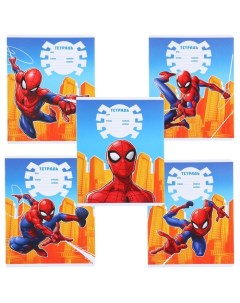 Тетрадь 12 листов клетка 4 вида МИКС Человек паук Marvel
