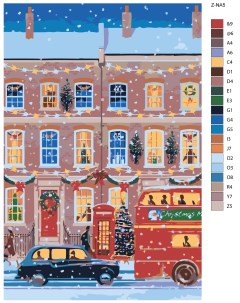 Картина по номерам 60 x 90 Z NA5 Рождественский Лондон Живопись по номерам