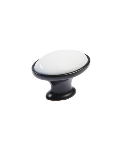 Ручка кнопка тундра рк023bl light черная с белой вставкой Tundra