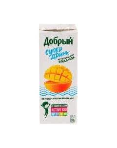 Напиток сокосодержащий Яблоко апельсин манго 0 2 л Добрый
