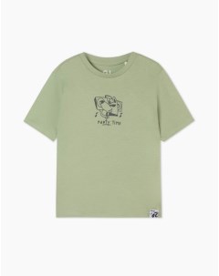 Оливковая футболка с принтом для мальчика Gloria jeans